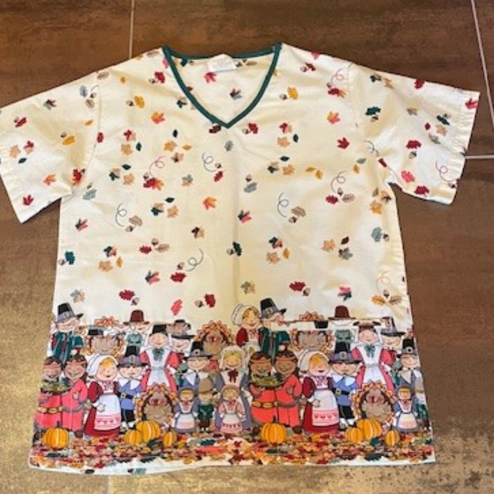UA Scrubs Thanksgiving Scrub Top – S – NWOT